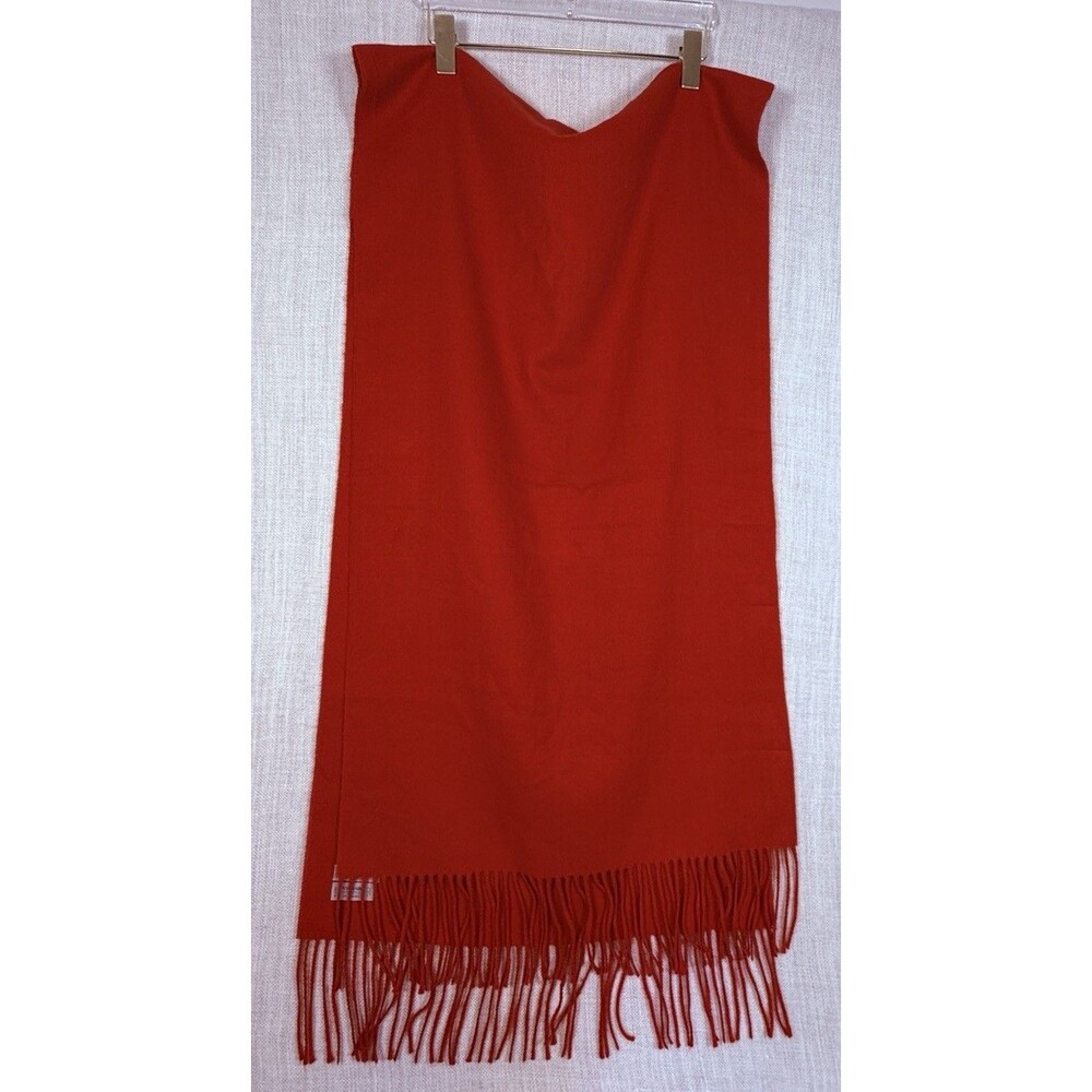Christian Dior Red Echarpes Cashmaire Acrylic Scarf Fringe Soft Vintage Japan